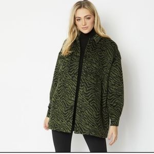 ZARA mob wife style green tiger print coat - M